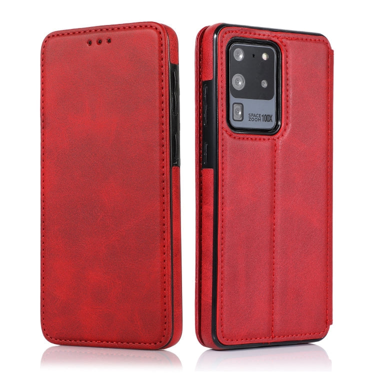 For Samsung Galaxy S20 Ultra Knight Magnetic Suction Leather Phone Case