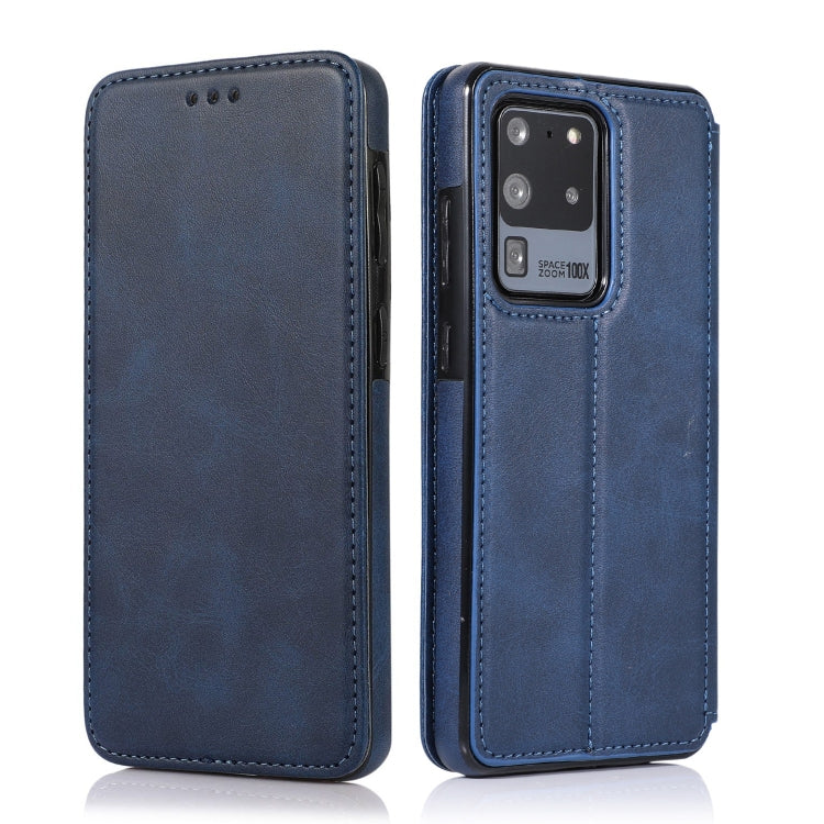 For Samsung Galaxy S20 Ultra Knight Magnetic Suction Leather Phone Case