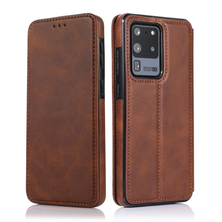 For Samsung Galaxy S20 Ultra Knight Magnetic Suction Leather Phone Case