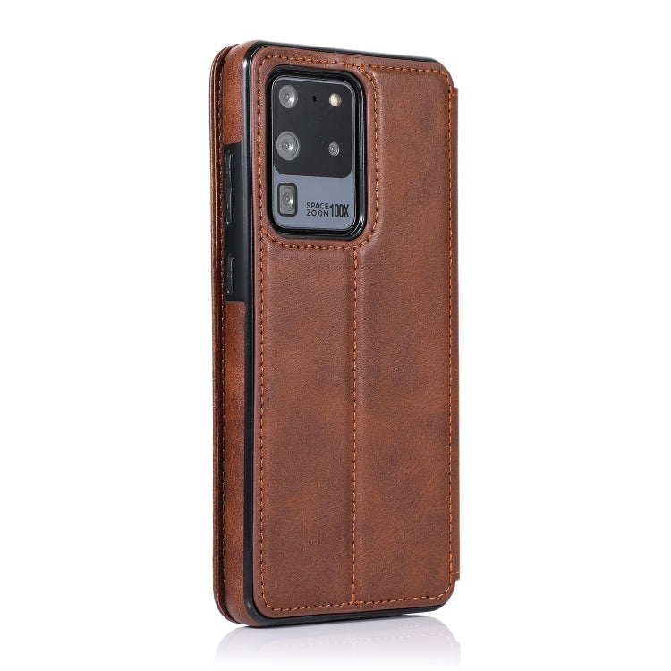 For Samsung Galaxy S20 Ultra Knight Magnetic Suction Leather Phone Case