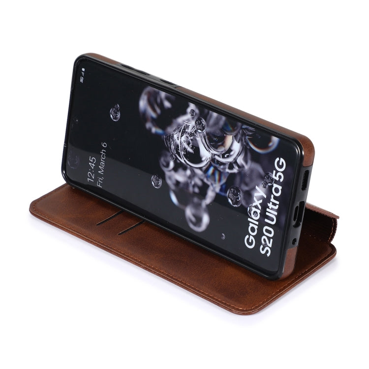 For Samsung Galaxy S20 Ultra Knight Magnetic Suction Leather Phone Case