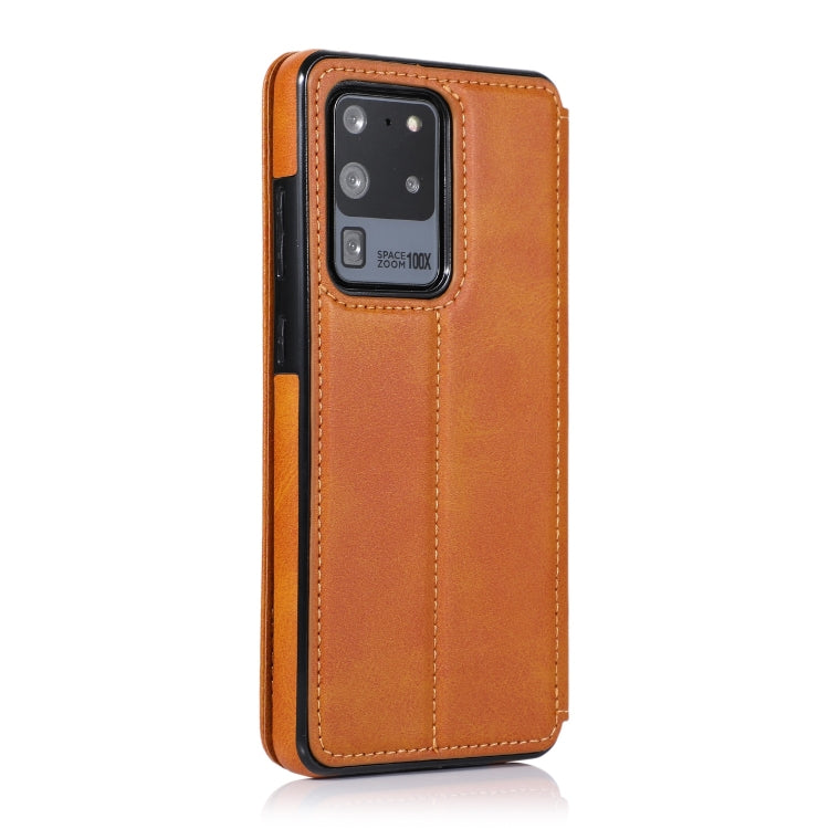 For Samsung Galaxy S20 Ultra Knight Magnetic Suction Leather Phone Case