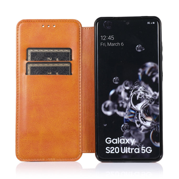 For Samsung Galaxy S20 Ultra Knight Magnetic Suction Leather Phone Case