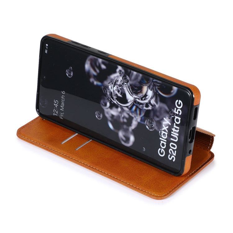 For Samsung Galaxy S20 Ultra Knight Magnetic Suction Leather Phone Case