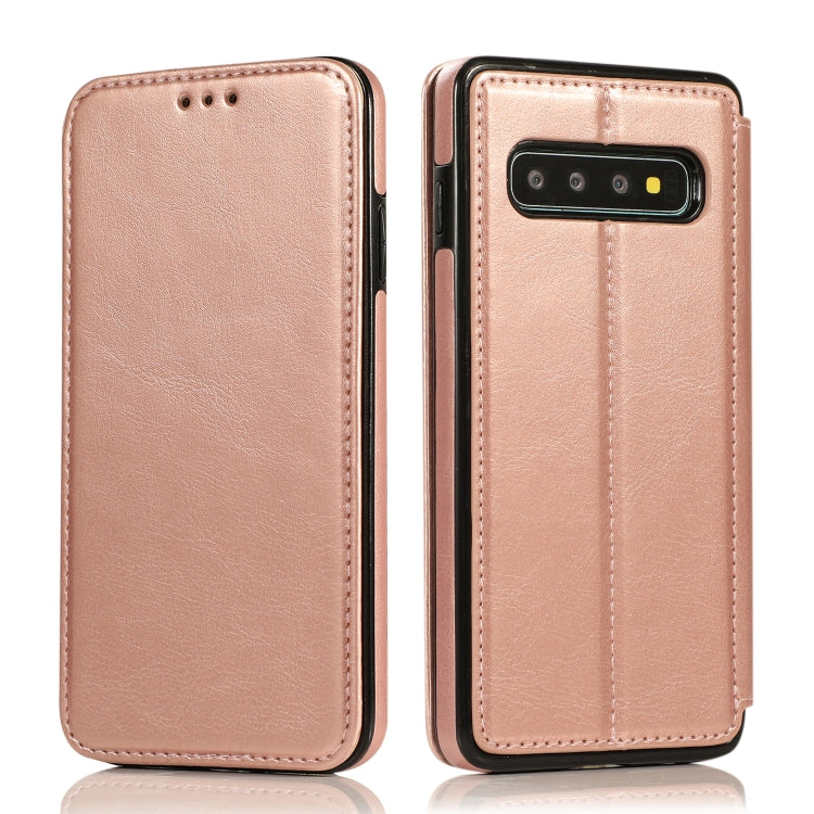 For Samsung Galaxy S10 Knight Magnetic Suction Leather Phone Case