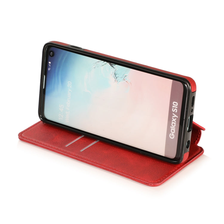 For Samsung Galaxy S10 Knight Magnetic Suction Leather Phone Case
