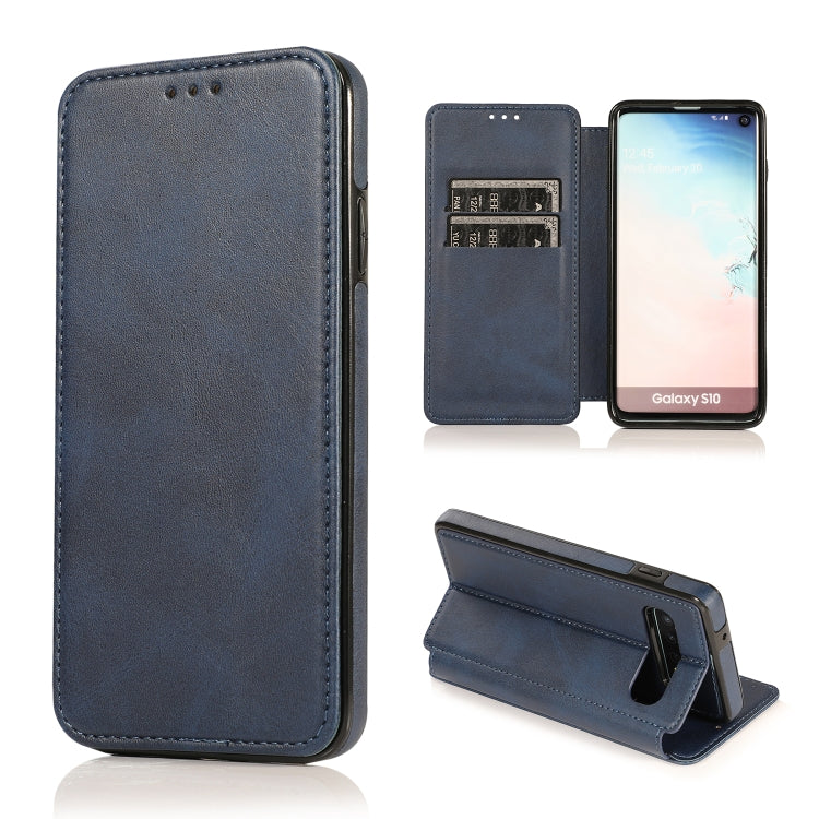 For Samsung Galaxy S10 Knight Magnetic Suction Leather Phone Case