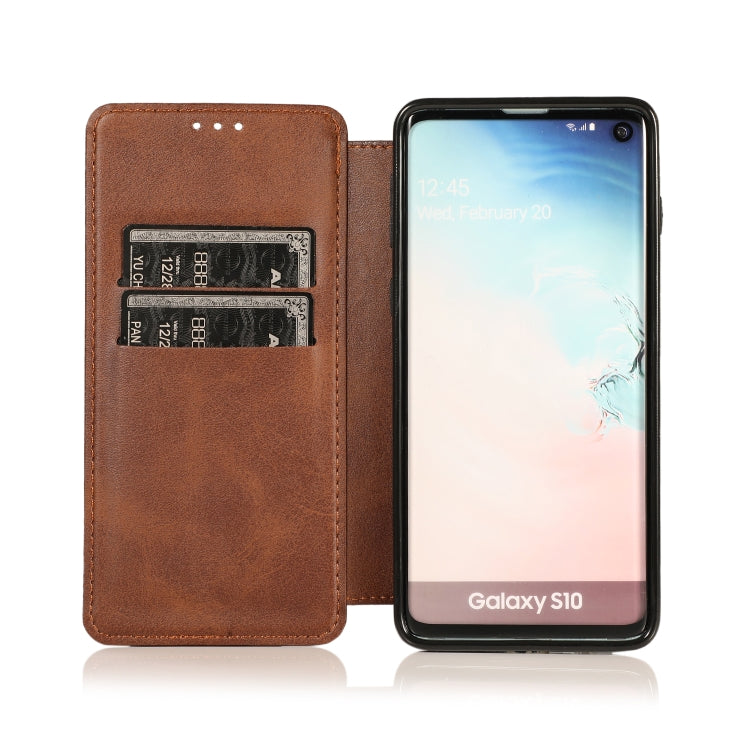 For Samsung Galaxy S10 Knight Magnetic Suction Leather Phone Case