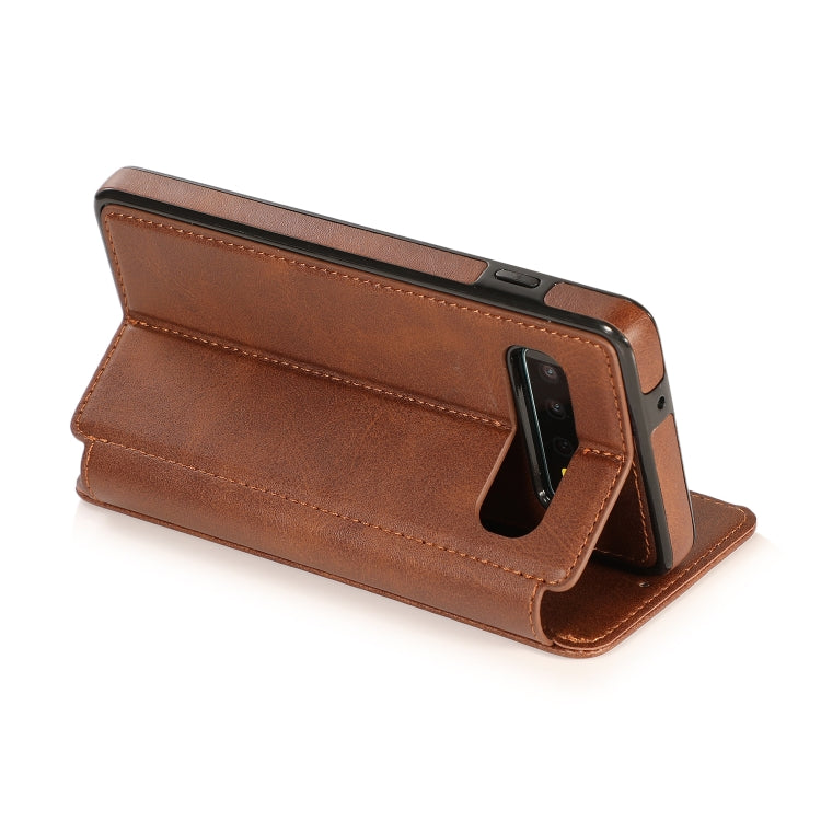 For Samsung Galaxy S10 Knight Magnetic Suction Leather Phone Case