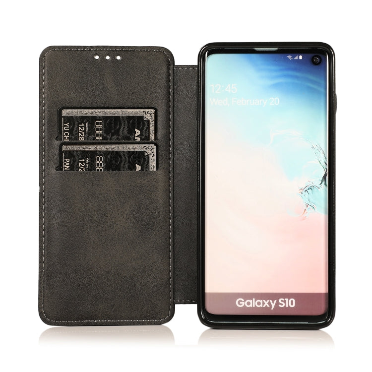 For Samsung Galaxy S10+ Knight Magnetic Suction Leather Phone Case