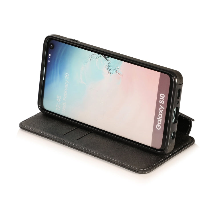 For Samsung Galaxy S10+ Knight Magnetic Suction Leather Phone Case