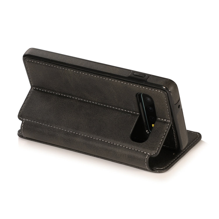 For Samsung Galaxy S10+ Knight Magnetic Suction Leather Phone Case