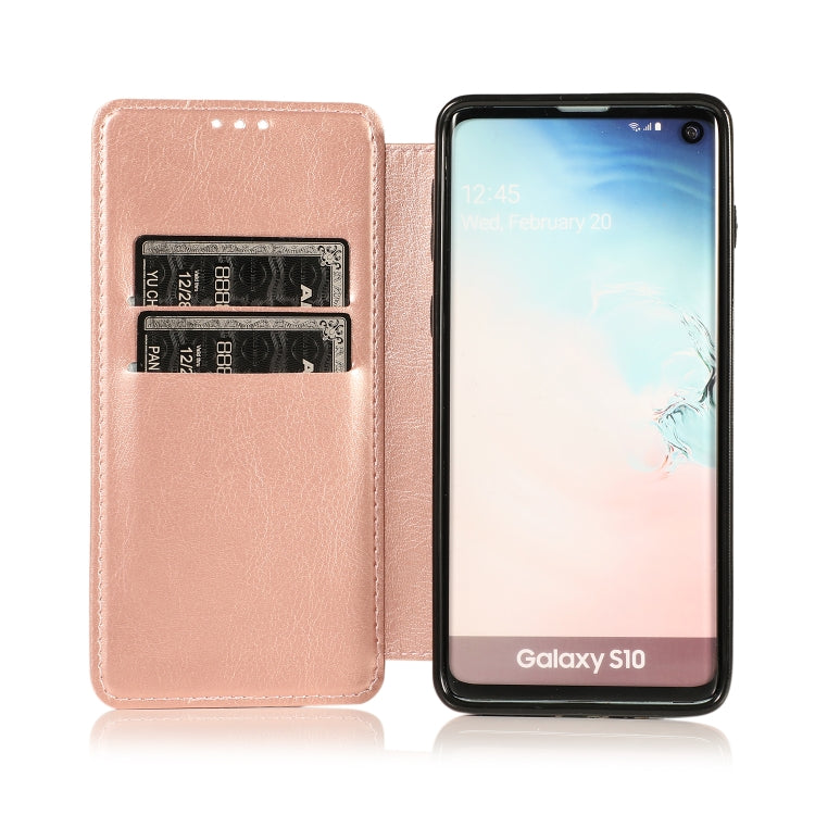 For Samsung Galaxy S10+ Knight Magnetic Suction Leather Phone Case