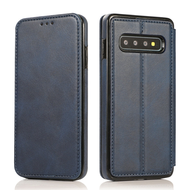 For Samsung Galaxy S10+ Knight Magnetic Suction Leather Phone Case