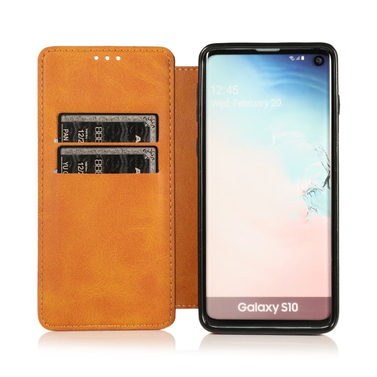 For Samsung Galaxy S10+ Knight Magnetic Suction Leather Phone Case