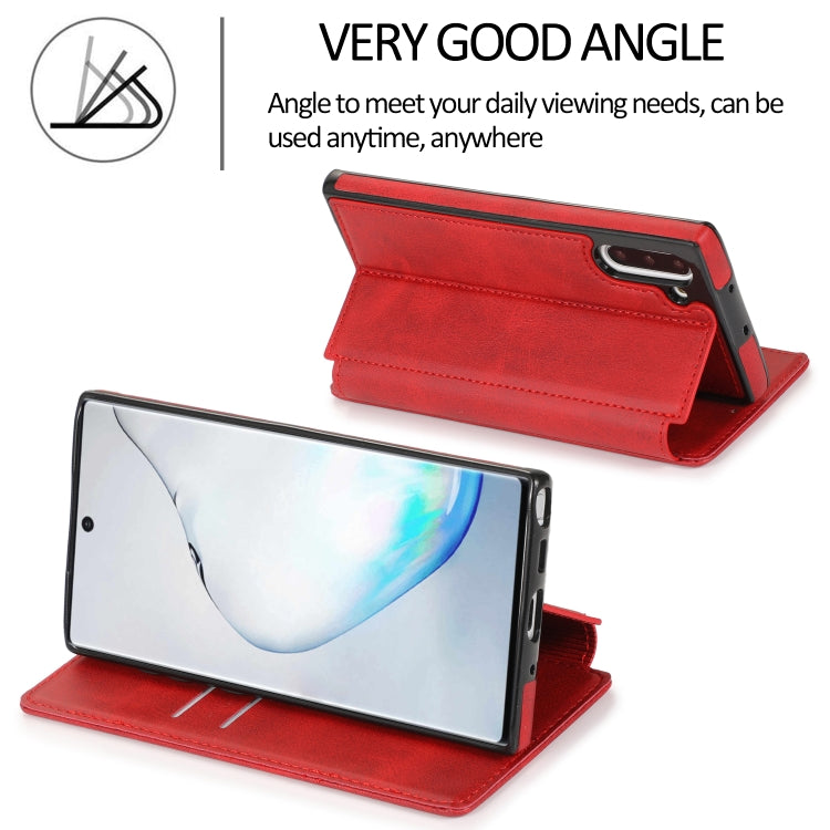 For Samsung Galaxy Note10 Knight Magnetic Suction Leather Phone Case
