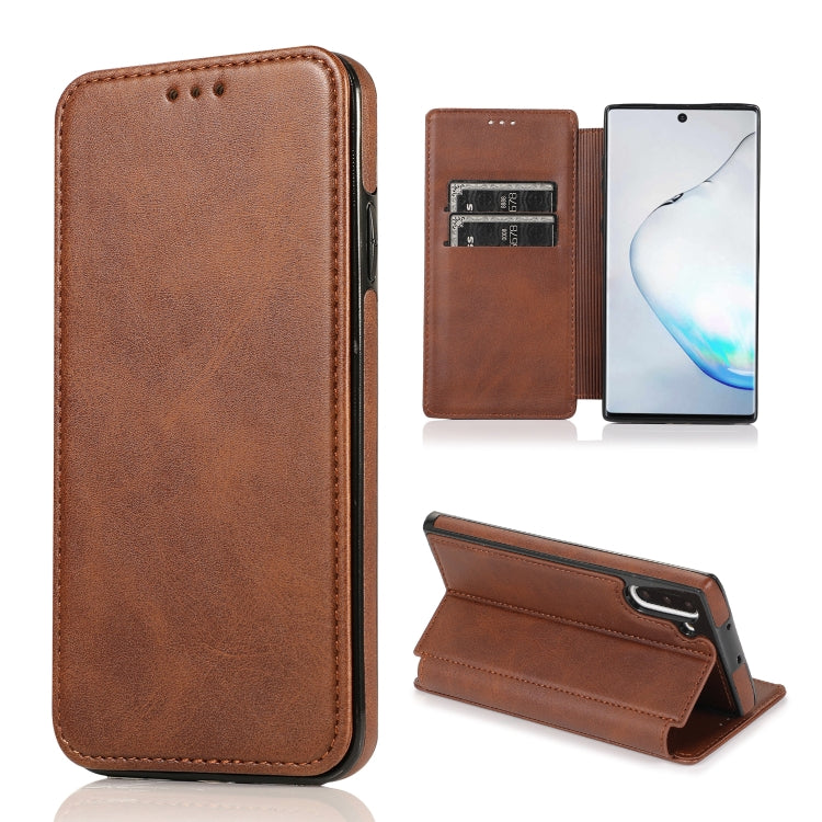 For Samsung Galaxy Note10 Knight Magnetic Suction Leather Phone Case