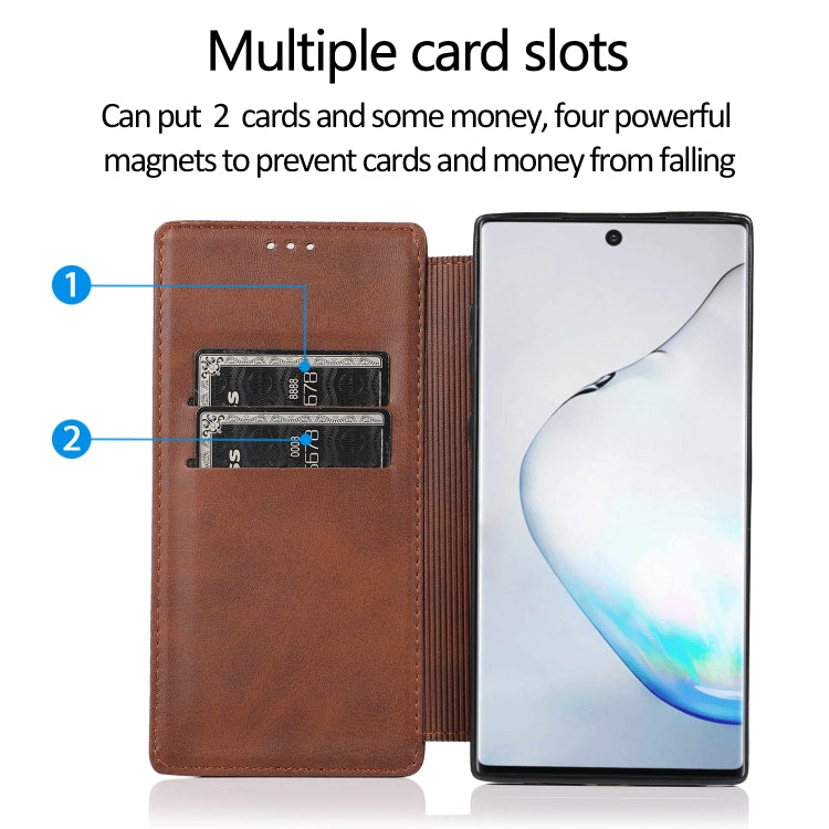 For Samsung Galaxy Note10 Knight Magnetic Suction Leather Phone Case