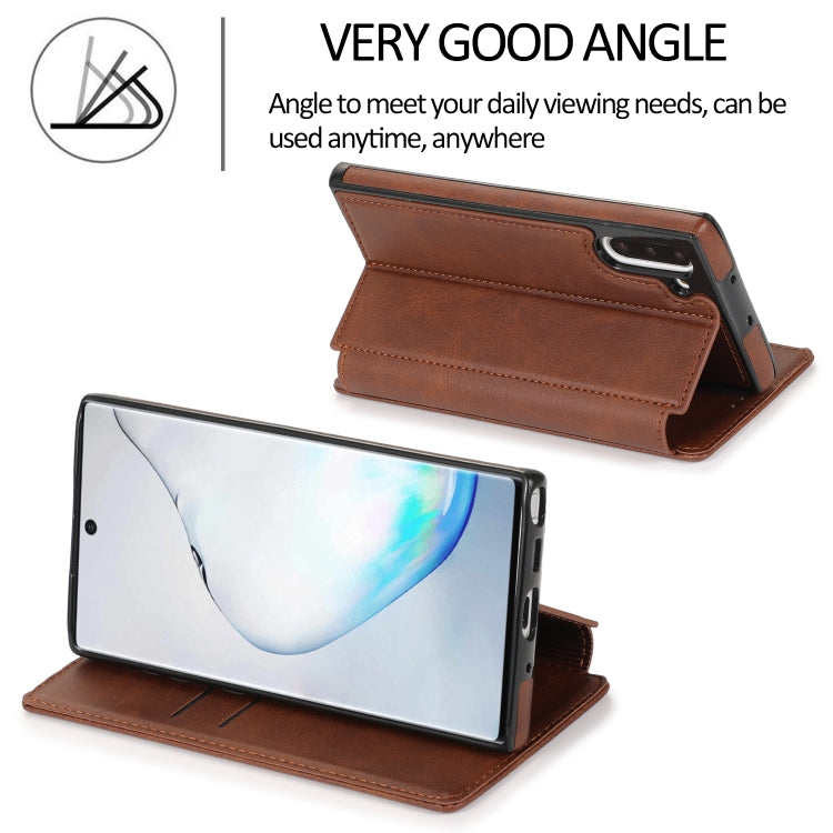 For Samsung Galaxy Note10 Knight Magnetic Suction Leather Phone Case