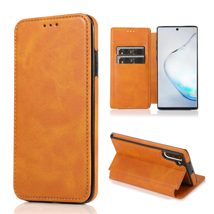 For Samsung Galaxy Note10 Knight Magnetic Suction Leather Phone Case
