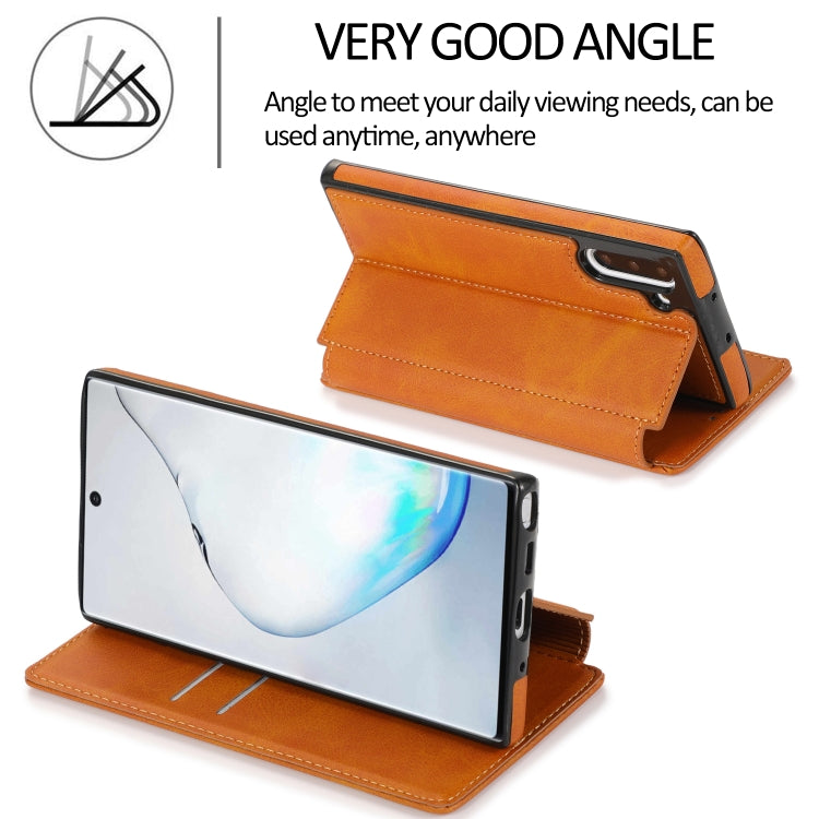 For Samsung Galaxy Note10 Knight Magnetic Suction Leather Phone Case
