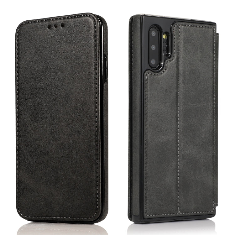 For Samsung Galaxy Note10+ Knight Magnetic Suction Leather Phone Case