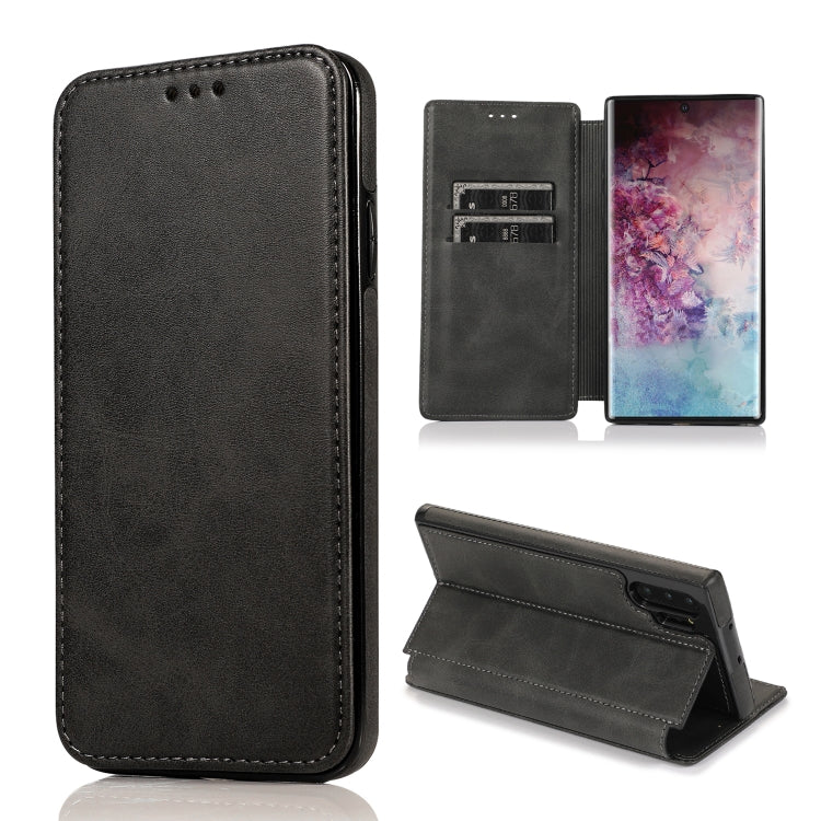 For Samsung Galaxy Note10+ Knight Magnetic Suction Leather Phone Case