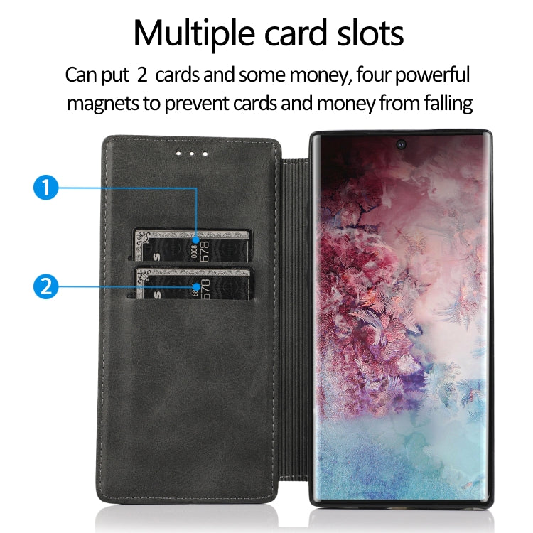 For Samsung Galaxy Note10+ Knight Magnetic Suction Leather Phone Case