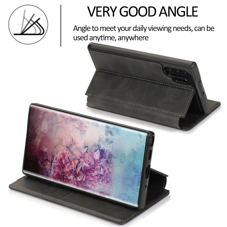 For Samsung Galaxy Note10+ Knight Magnetic Suction Leather Phone Case