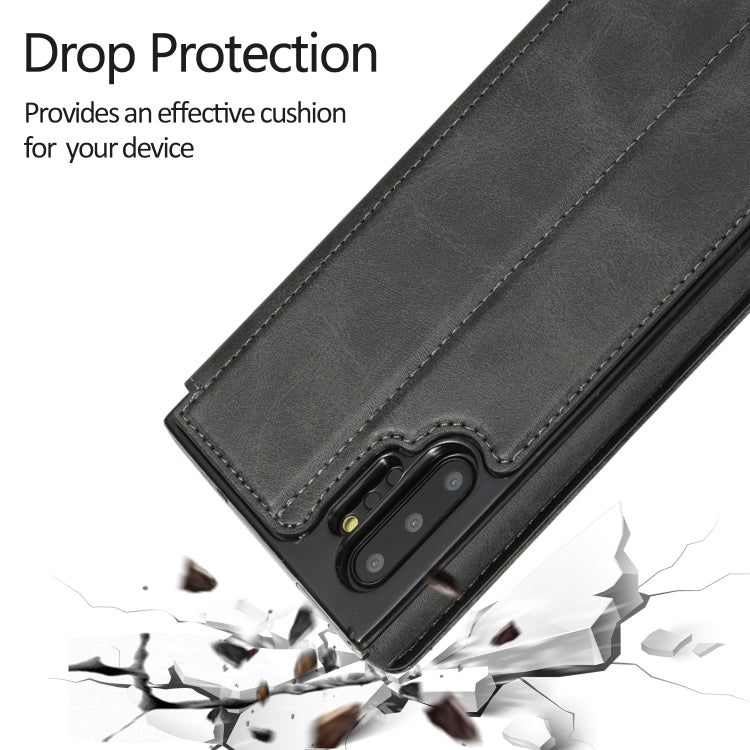 For Samsung Galaxy Note10+ Knight Magnetic Suction Leather Phone Case