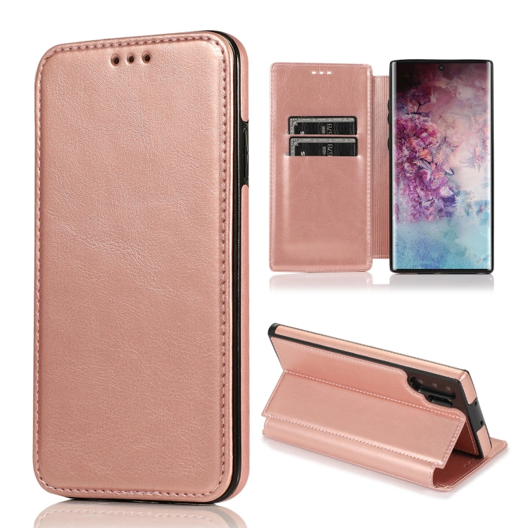 For Samsung Galaxy Note10+ Knight Magnetic Suction Leather Phone Case