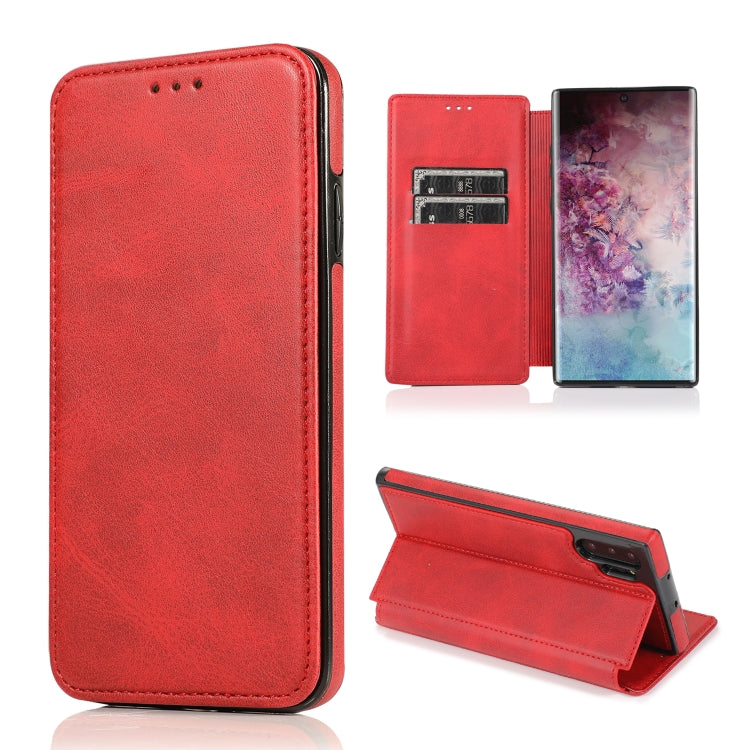 For Samsung Galaxy Note10+ Knight Magnetic Suction Leather Phone Case