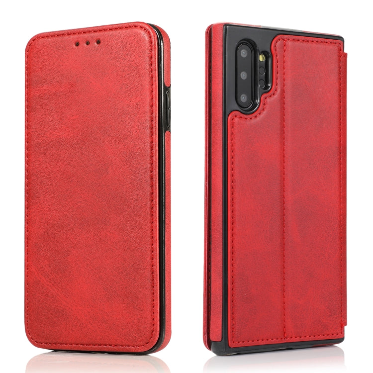 For Samsung Galaxy Note10+ Knight Magnetic Suction Leather Phone Case