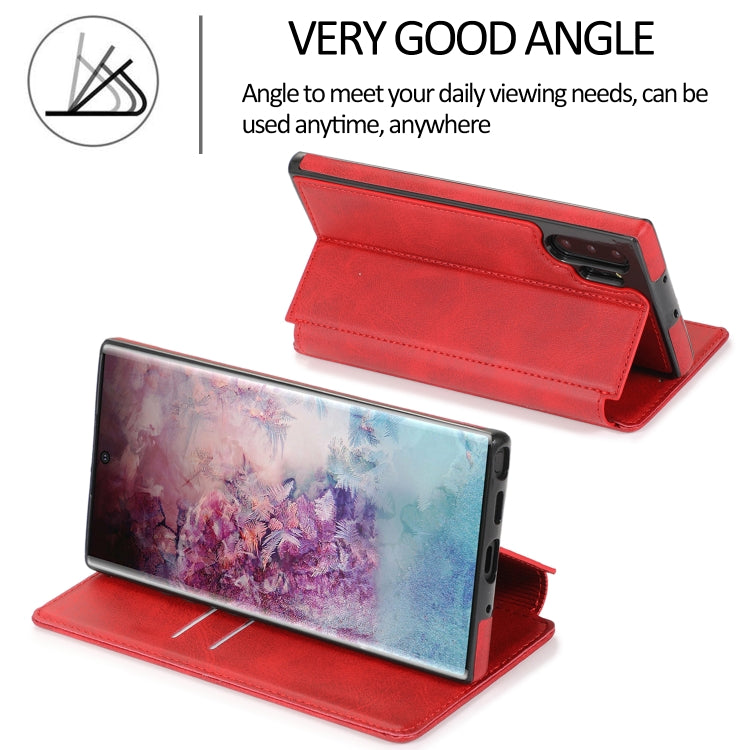 For Samsung Galaxy Note10+ Knight Magnetic Suction Leather Phone Case