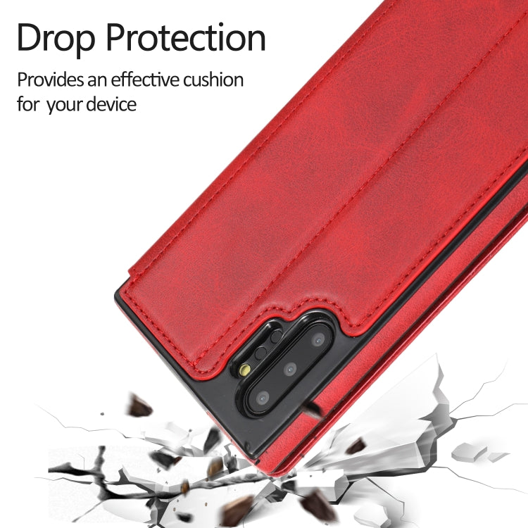 For Samsung Galaxy Note10+ Knight Magnetic Suction Leather Phone Case