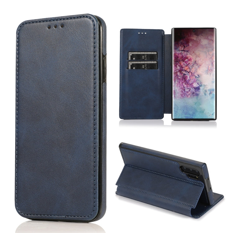 For Samsung Galaxy Note10+ Knight Magnetic Suction Leather Phone Case