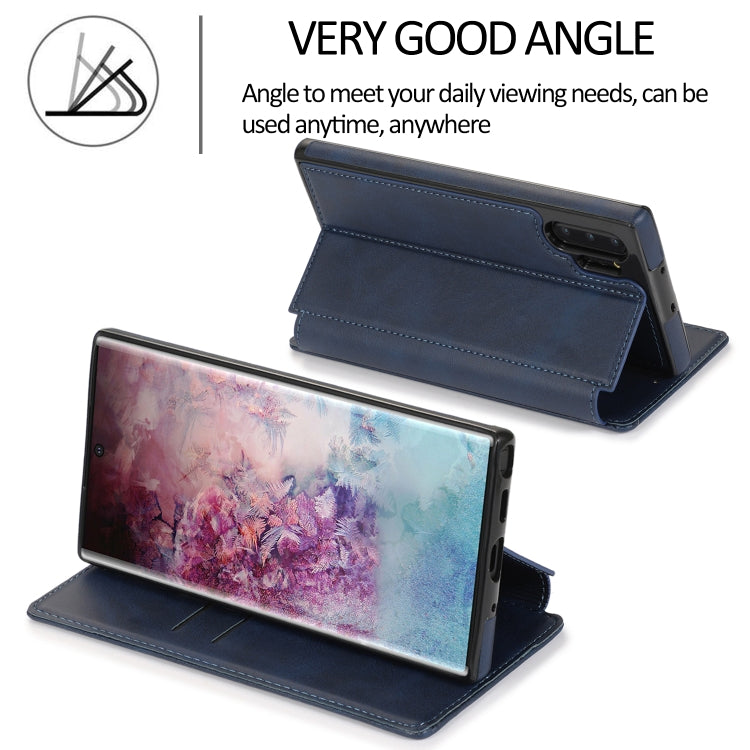 For Samsung Galaxy Note10+ Knight Magnetic Suction Leather Phone Case