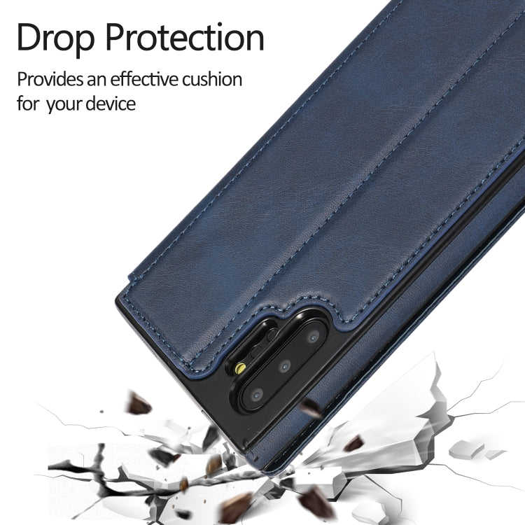 For Samsung Galaxy Note10+ Knight Magnetic Suction Leather Phone Case