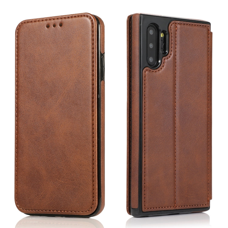 For Samsung Galaxy Note10+ Knight Magnetic Suction Leather Phone Case