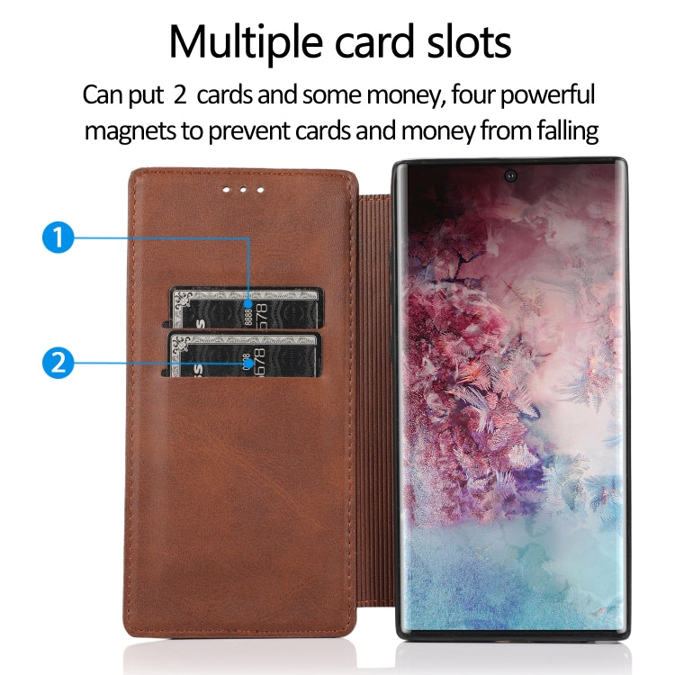 For Samsung Galaxy Note10+ Knight Magnetic Suction Leather Phone Case