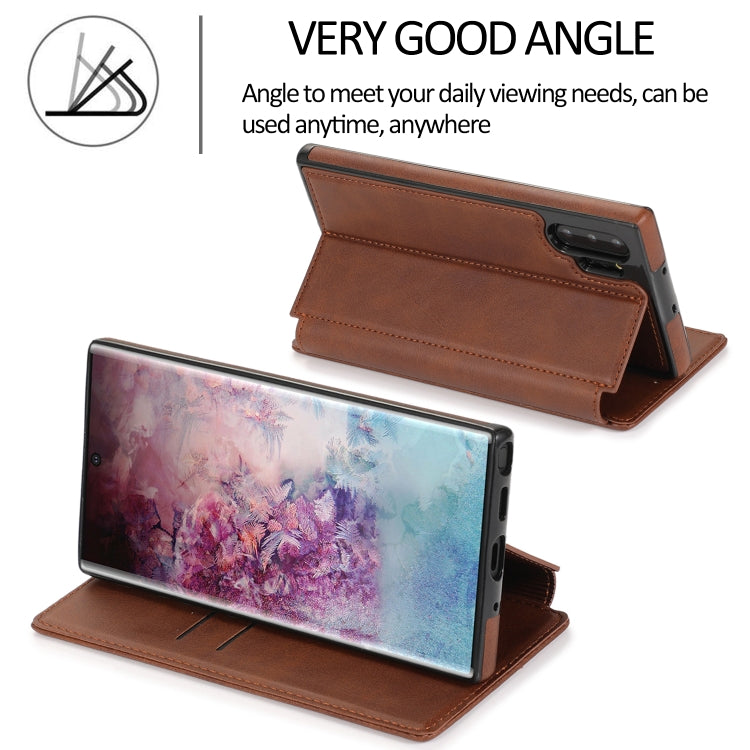 For Samsung Galaxy Note10+ Knight Magnetic Suction Leather Phone Case