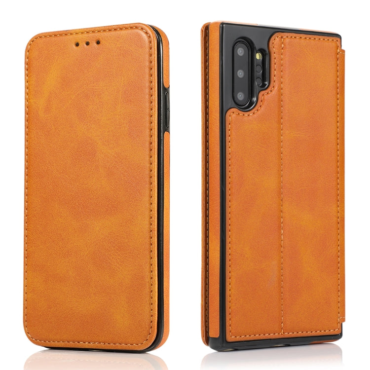 For Samsung Galaxy Note10+ Knight Magnetic Suction Leather Phone Case