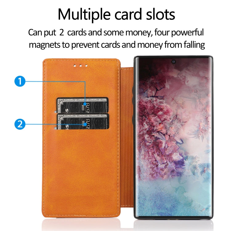 For Samsung Galaxy Note10+ Knight Magnetic Suction Leather Phone Case