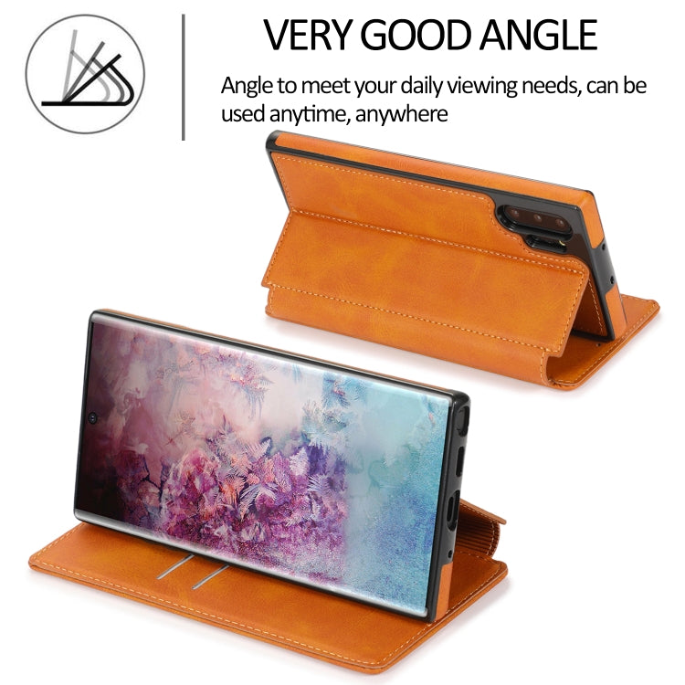 For Samsung Galaxy Note10+ Knight Magnetic Suction Leather Phone Case