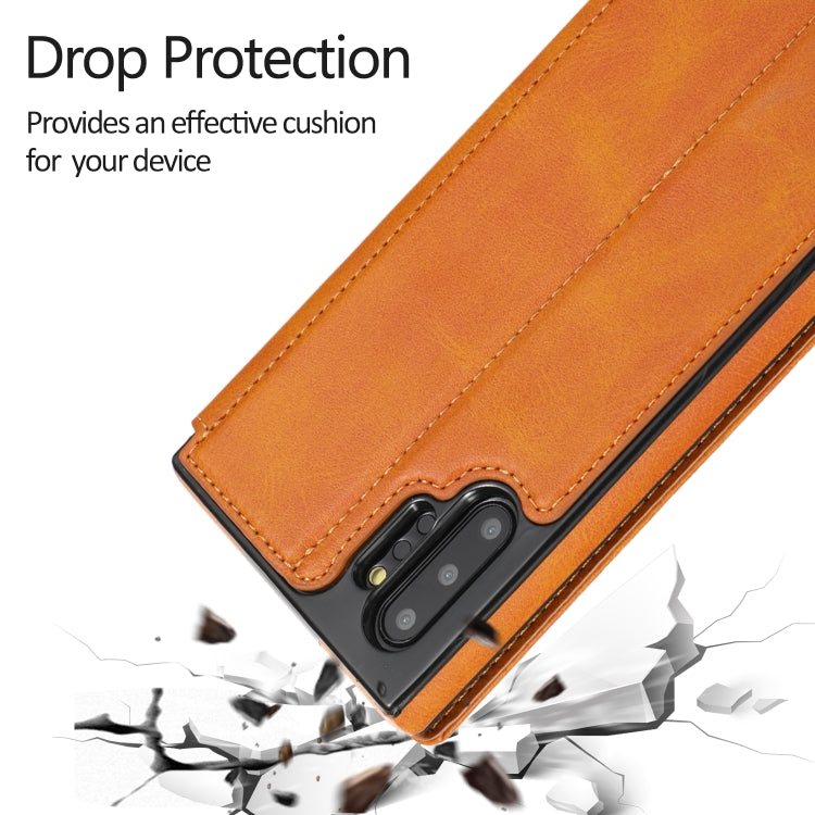 For Samsung Galaxy Note10+ Knight Magnetic Suction Leather Phone Case