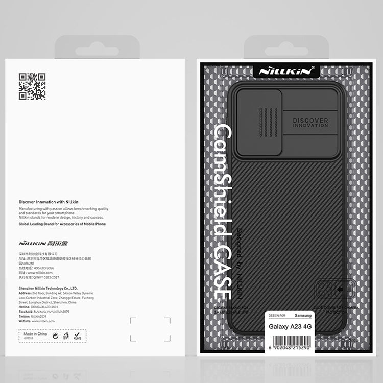 For Samsung Galaxy A23 4G NILLKIN Black Mirror Series Camshield PC Phone Case