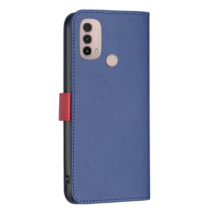 For Motorola Moto E40 / E30 BF13 Color Matching Cross Texture Leather Phone Case