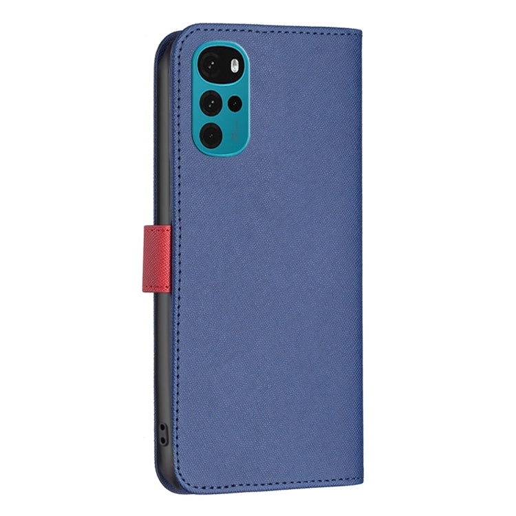 For Motorola Moto G22 BF13 Color Matching Cross Texture Leather Phone Case