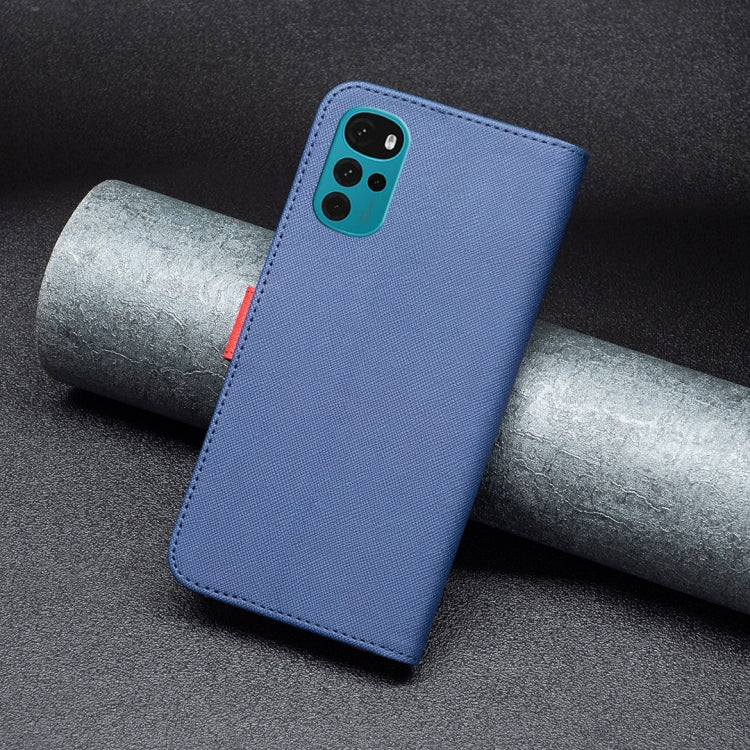 For Motorola Moto G22 BF13 Color Matching Cross Texture Leather Phone Case