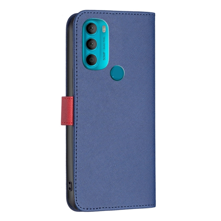For Motorola Moto G71 5G BF13 Color Matching Cross Texture Leather Phone Case